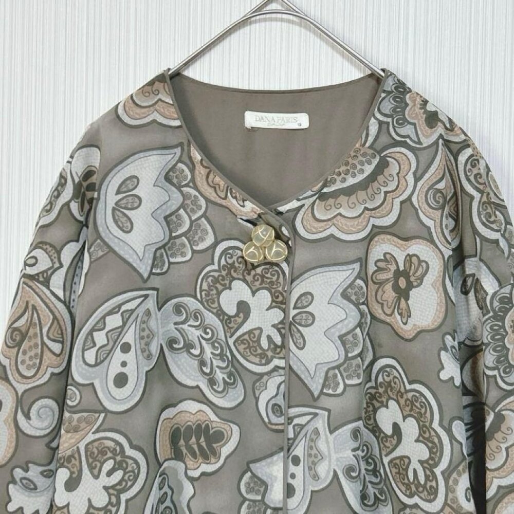 Dane Blouse Jacket Gray Collarless - image 3